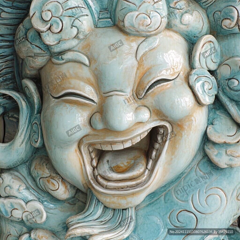 泥瓦彩繪神頭像