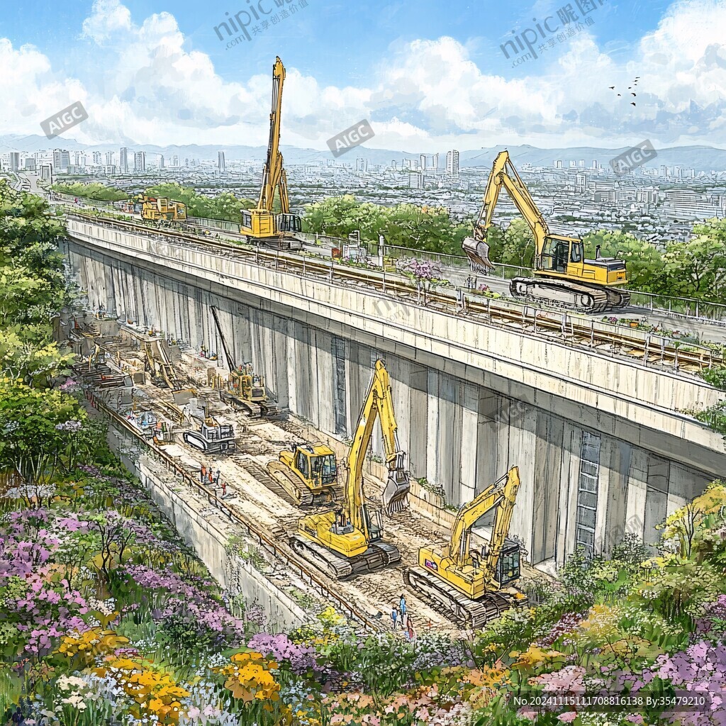 鐵路建設(shè)施工場景