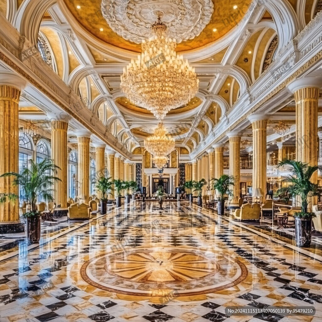金壁輝煌的酒店大廳