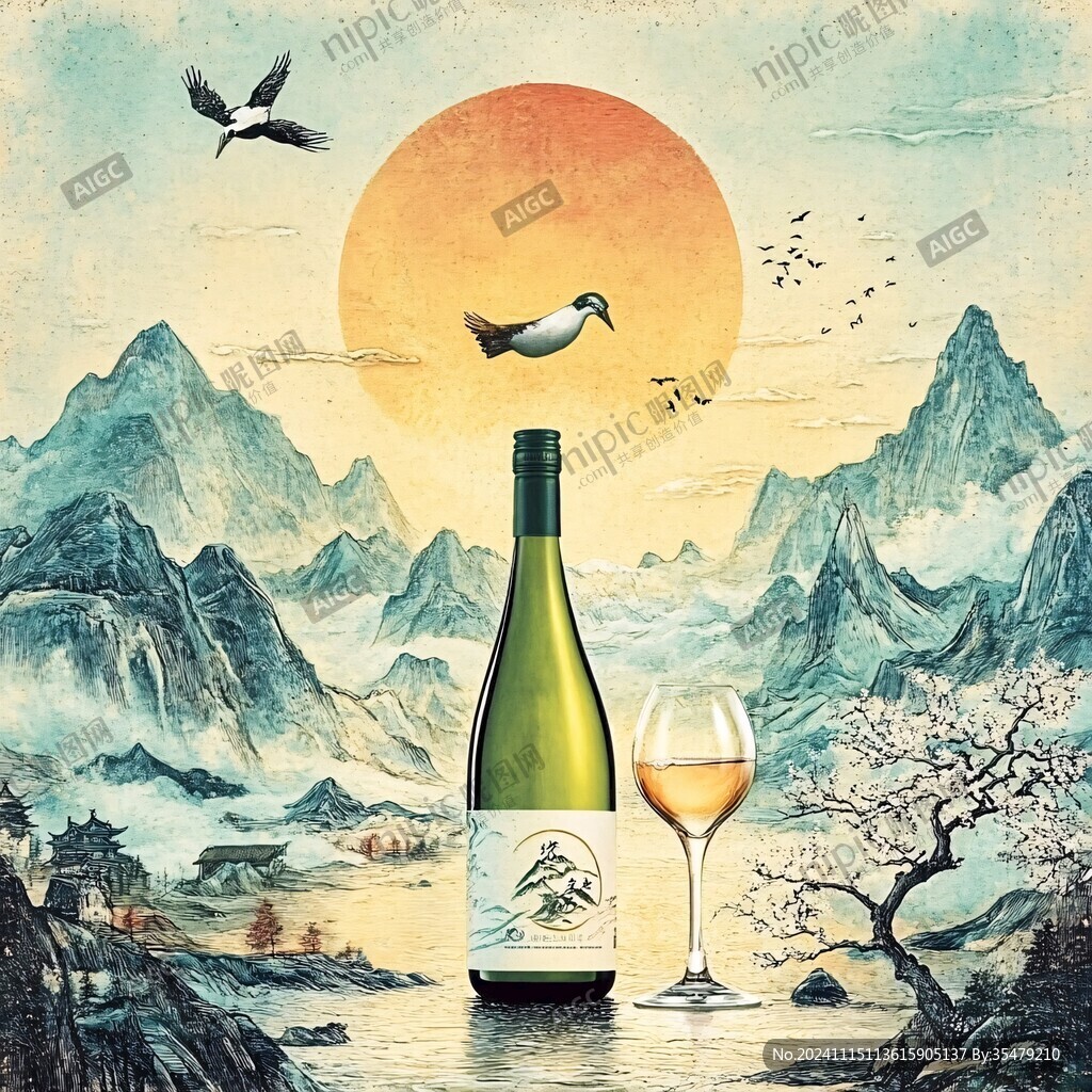 酒包裝插畫背景