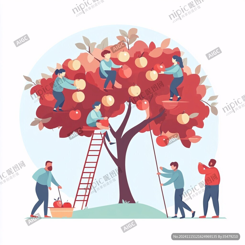 核桃豐收插畫