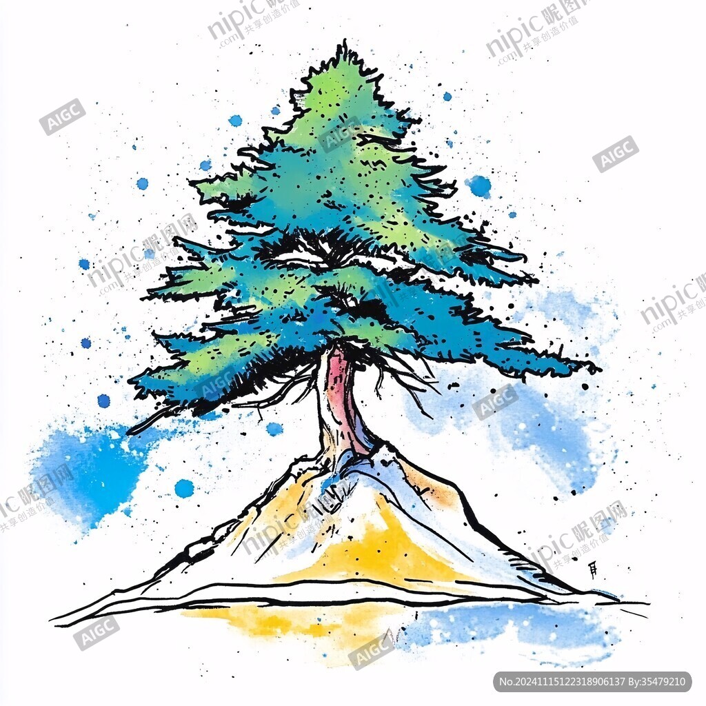 長白松插畫