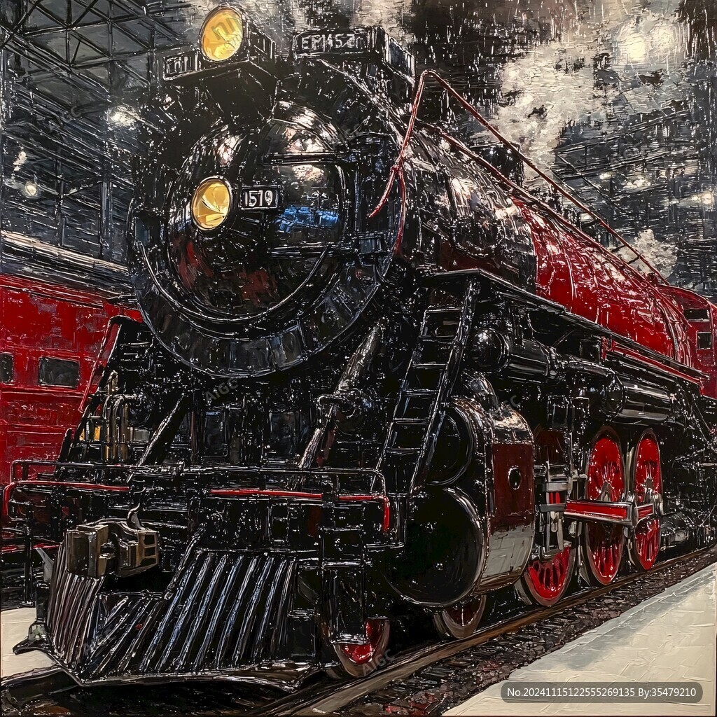 紅色蒸汽機車車頭
