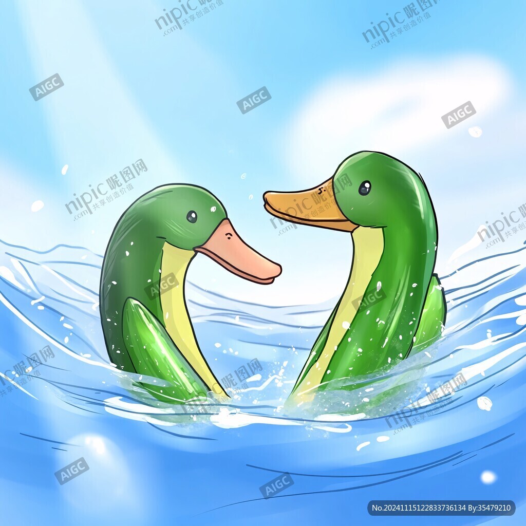 青頭鴨插畫
