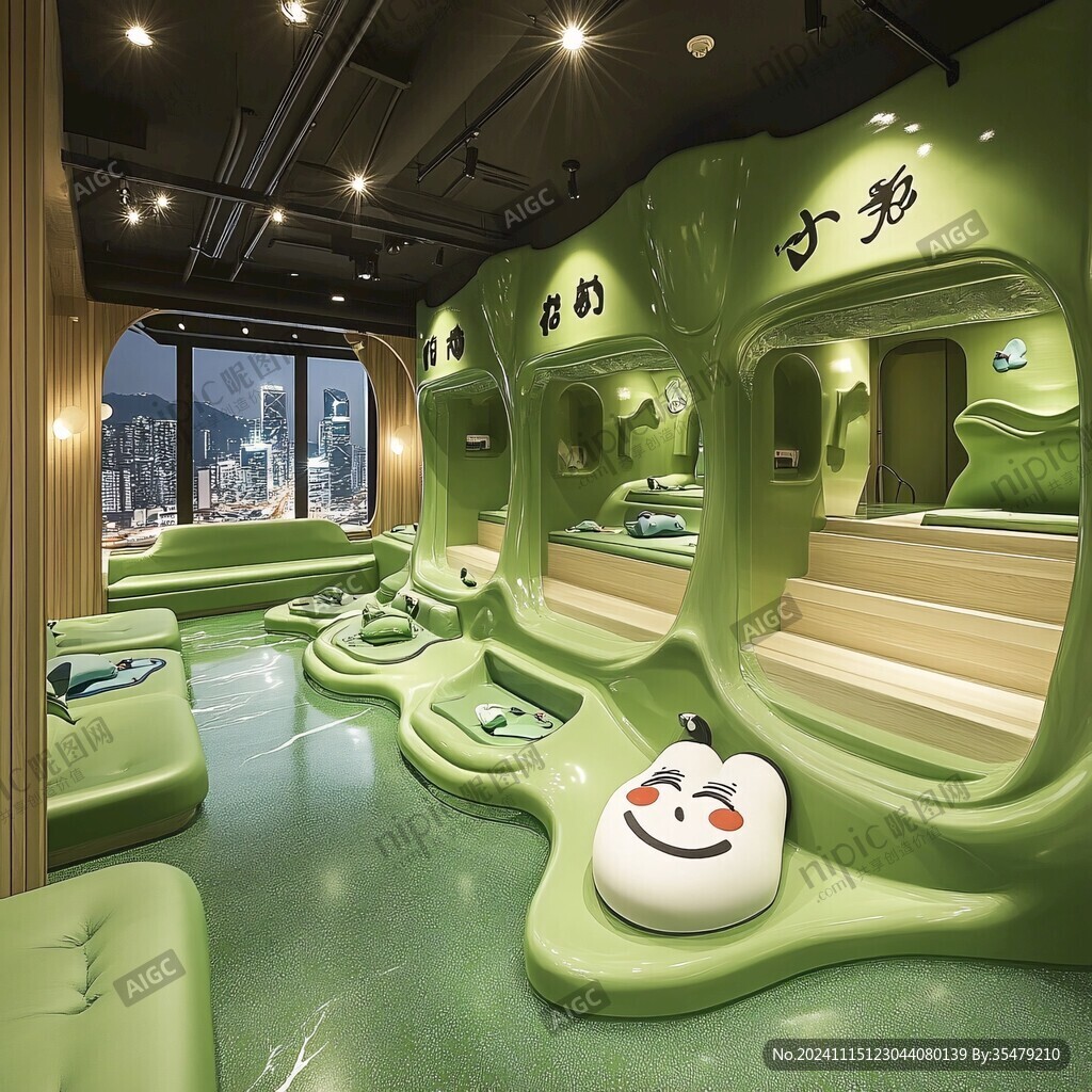卡通造型休息區