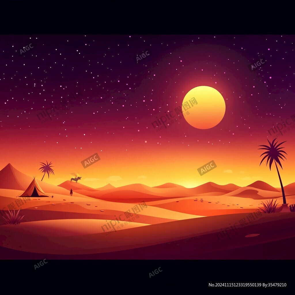 沙漠風(fēng)景插畫