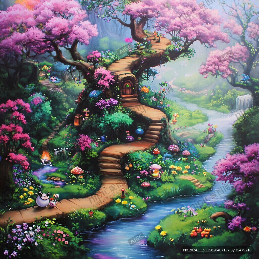 夢幻森林立體畫