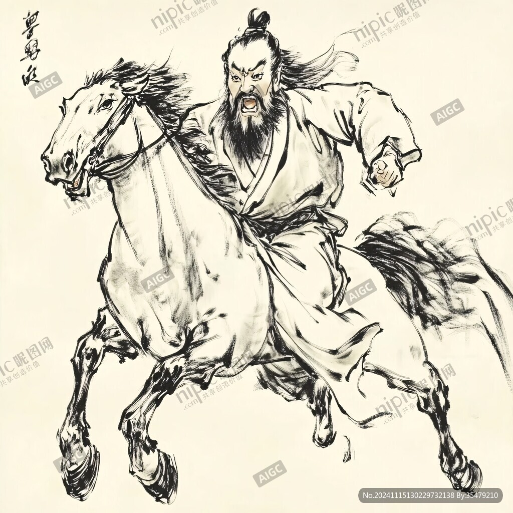 張飛古代名人手繪圖