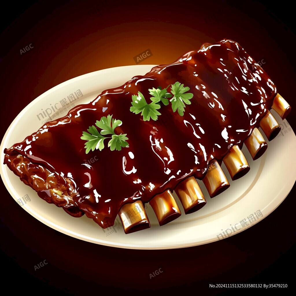 手繪醬肉素材