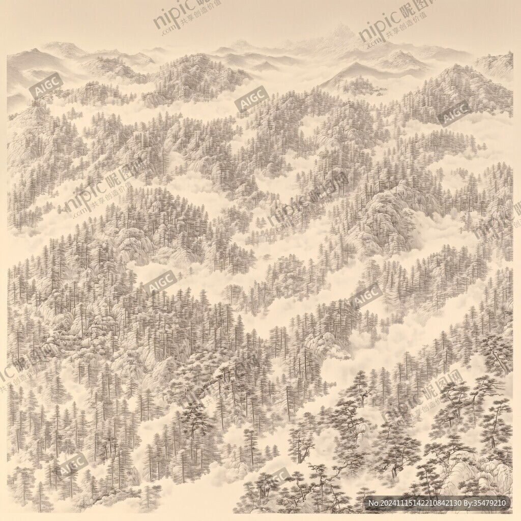 清代太華山全圖線刻