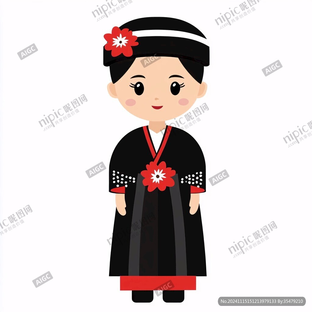 日本民族服裝卡通人