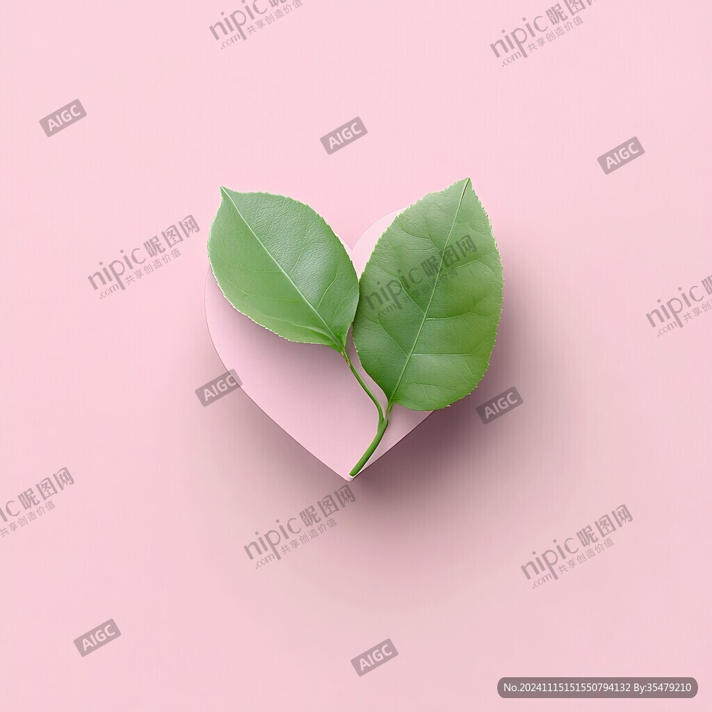 鼠繪心形葉子