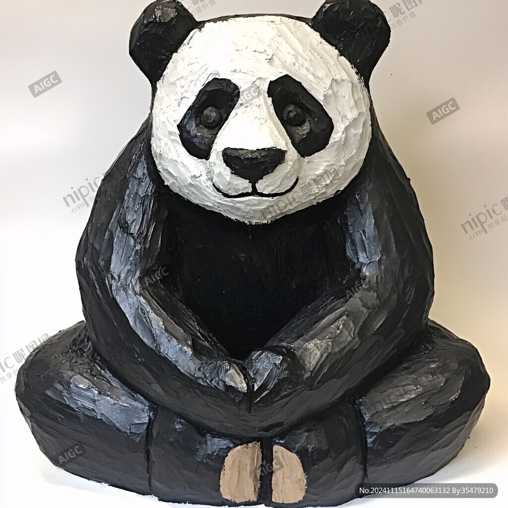 塊面熊貓雕塑