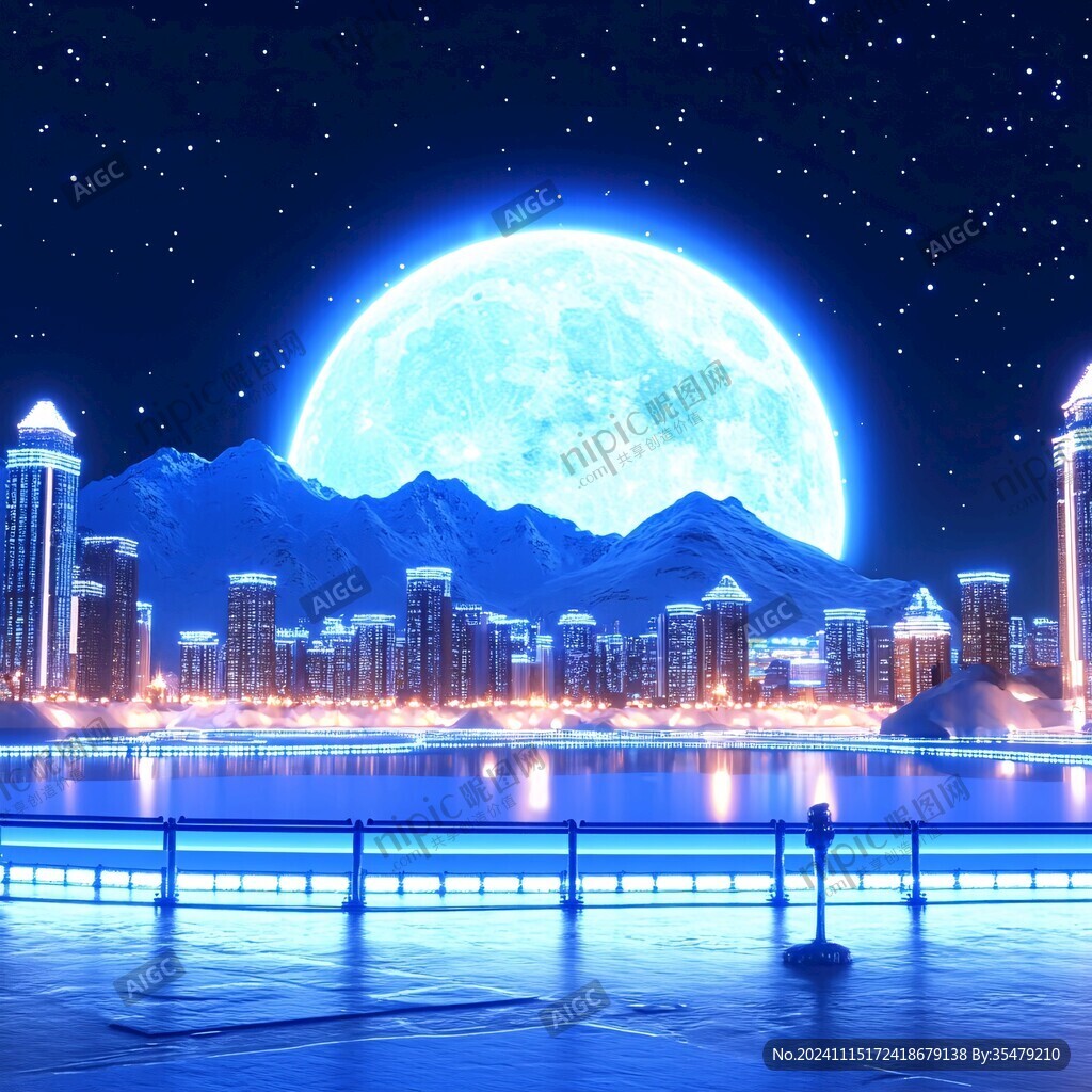 月光城市美景