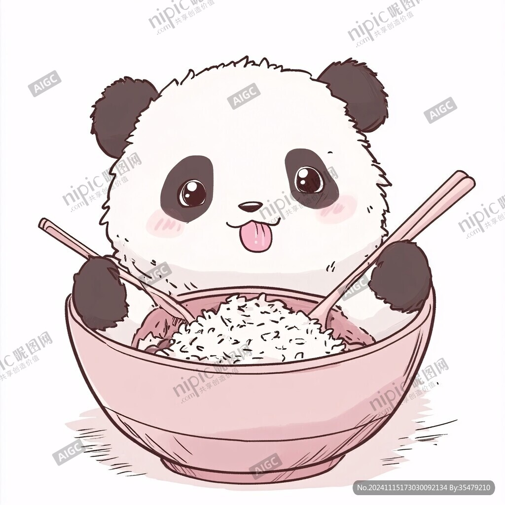 熊貓火鍋插畫