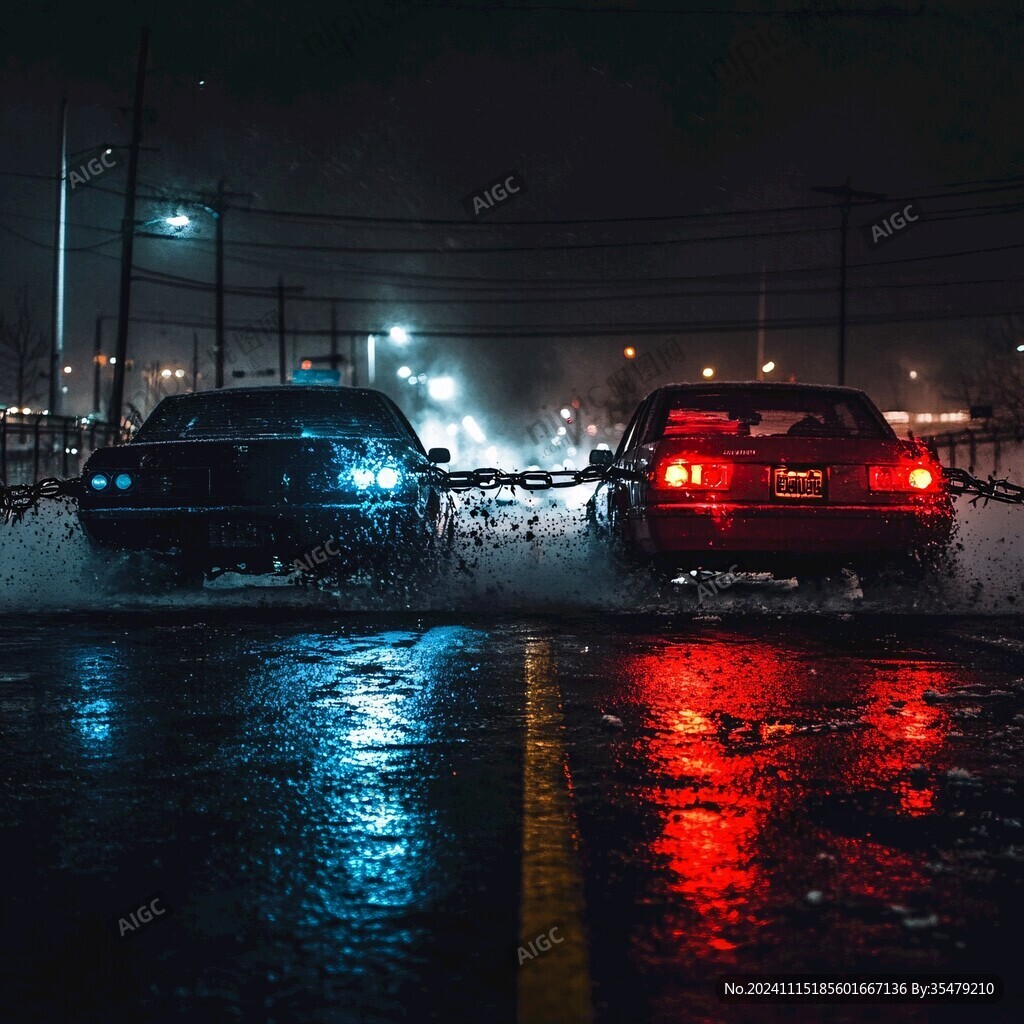 雨夜行人與車輛