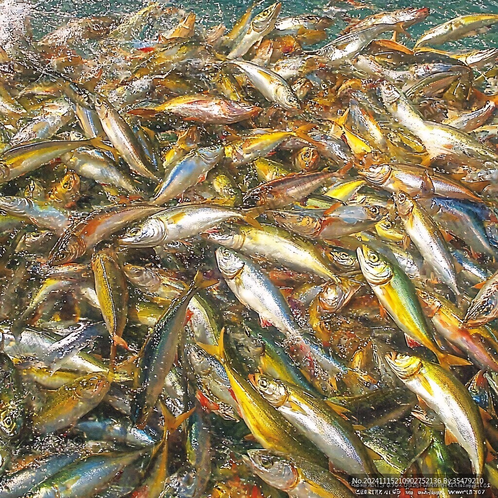 翻騰的魚群