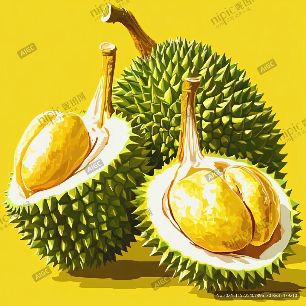 金枕榴蓮插畫