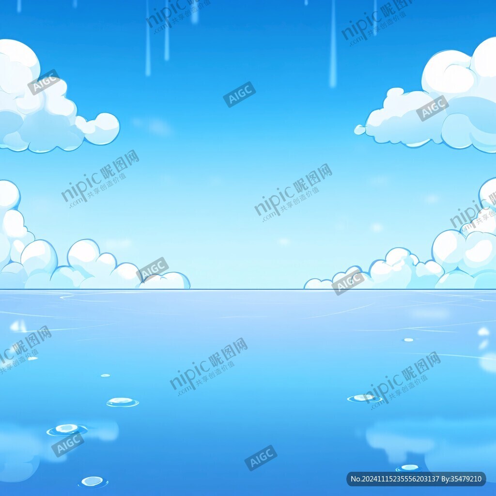 插畫藍天大海