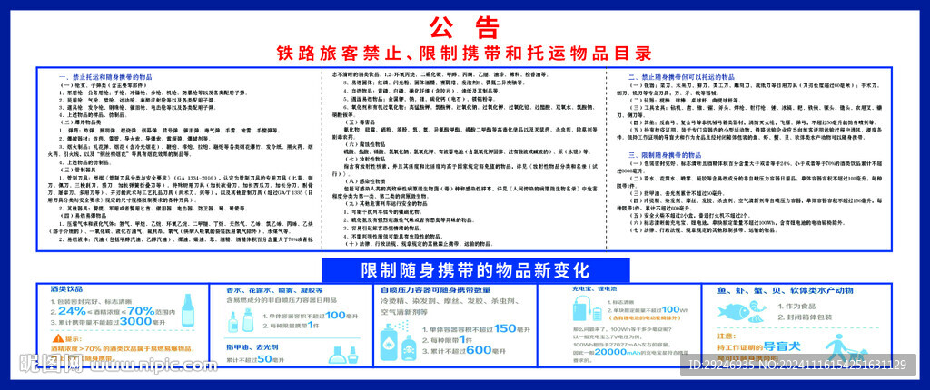 鐵路禁止攜帶和托運物品目錄
