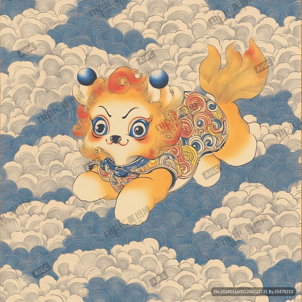 國潮貔貅插畫文創(chuàng)插畫