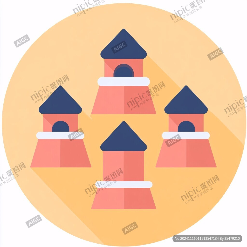 蛤蟆塔插畫素材背景