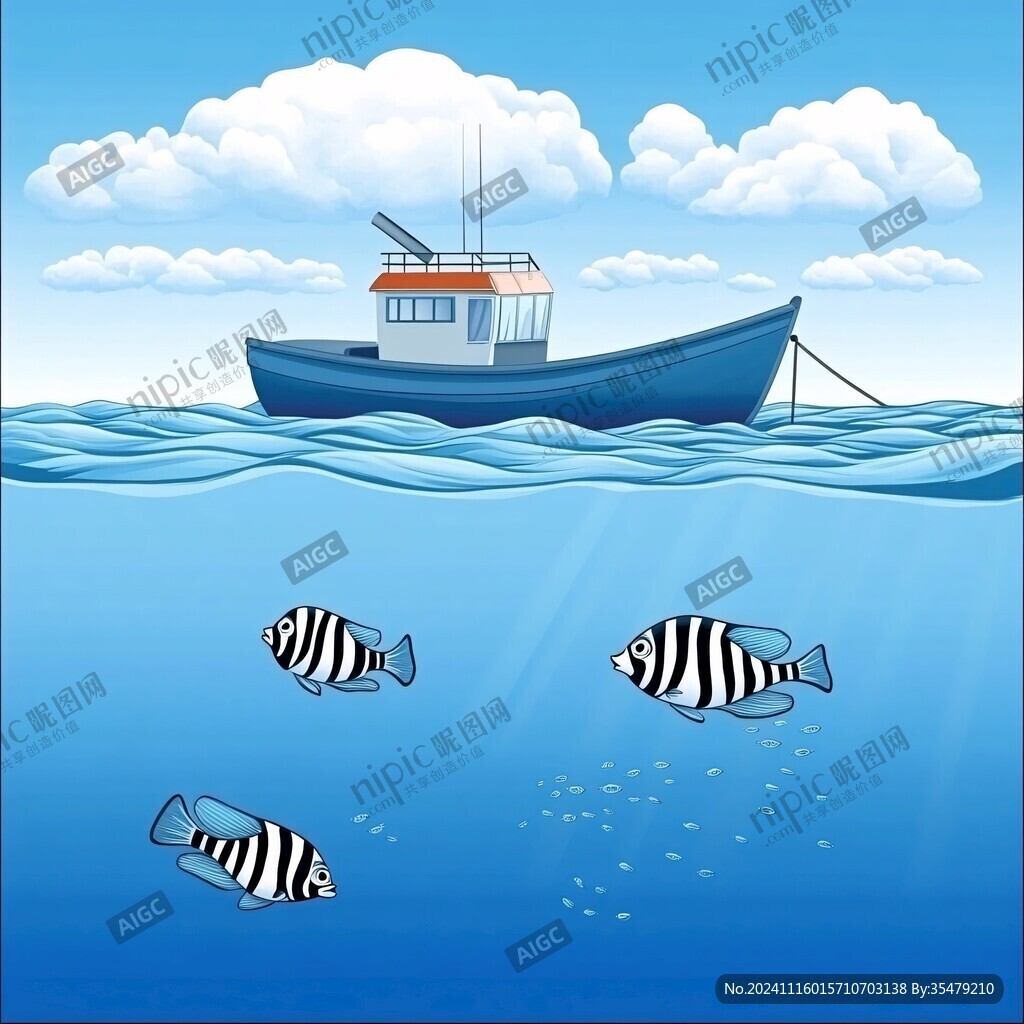 創意海報捕魚元素