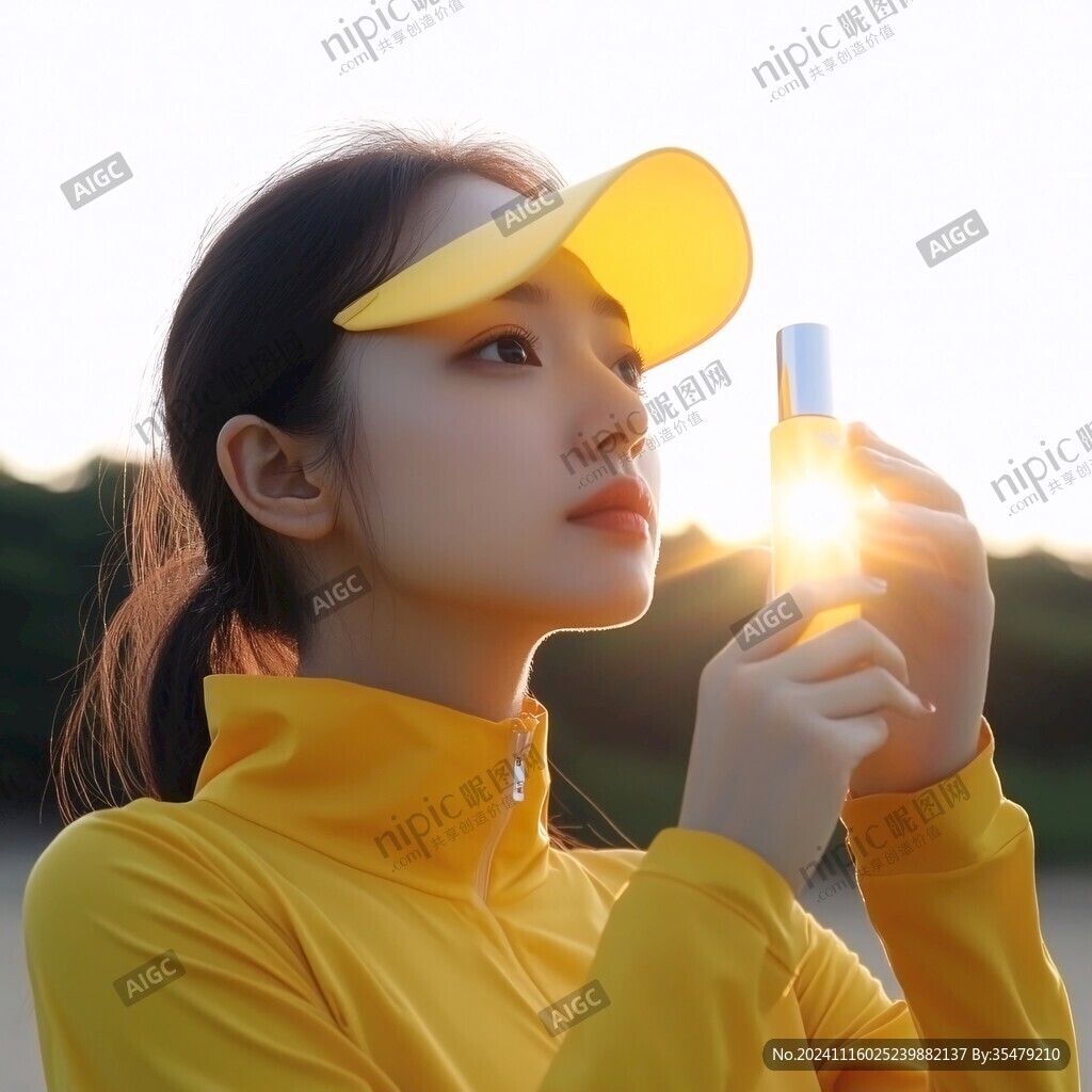 橘黃色防曬帽