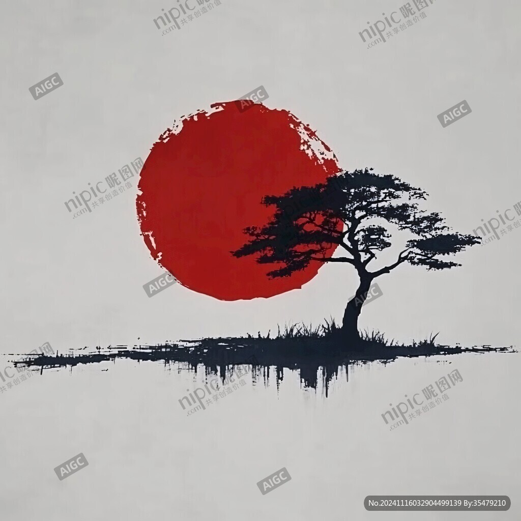 插畫紅日