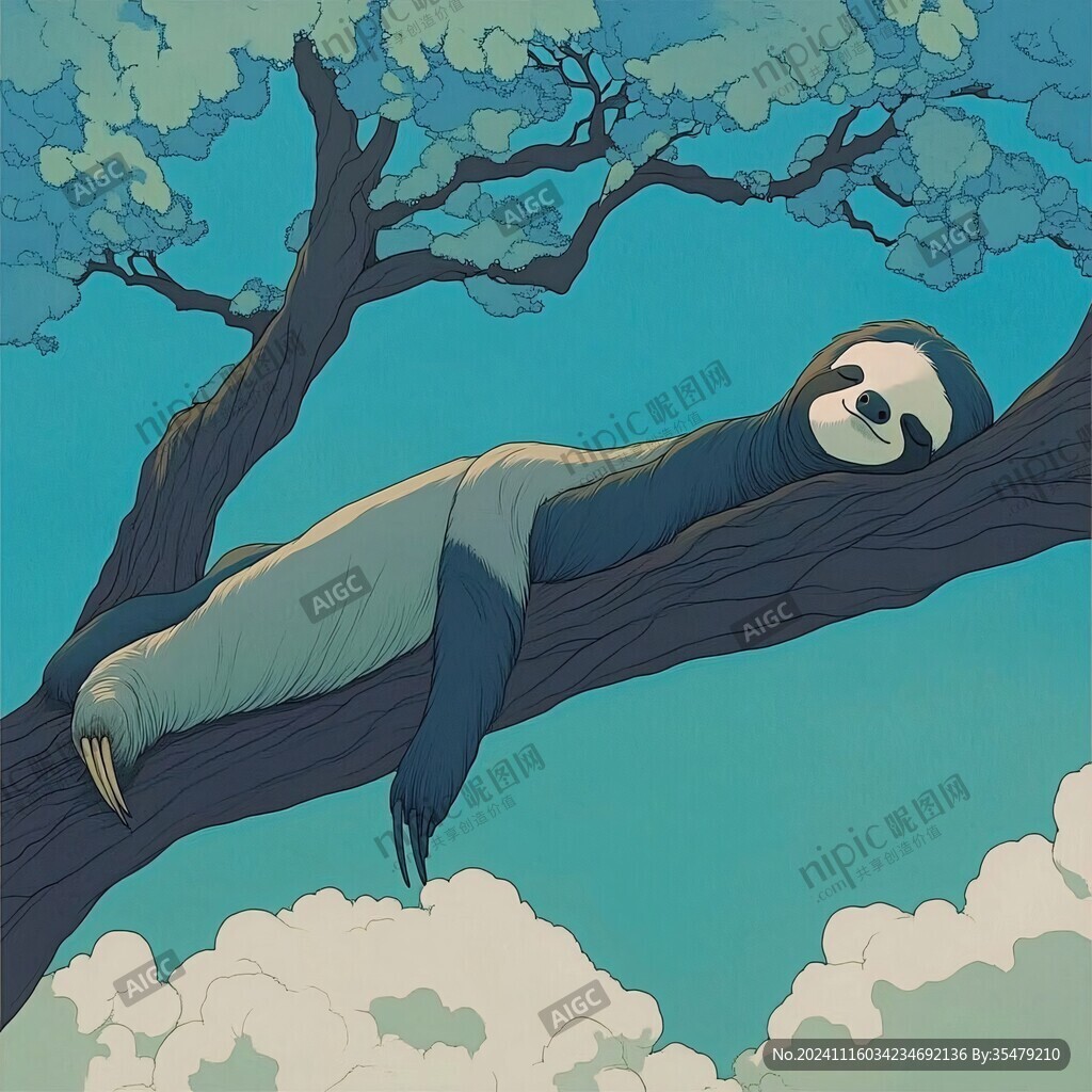趴在樹上睡覺的熊貓