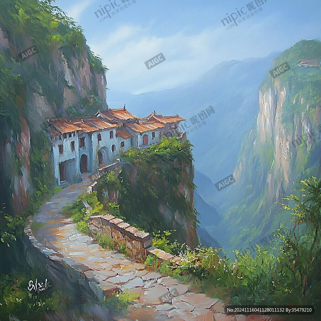 雁蕩山插畫