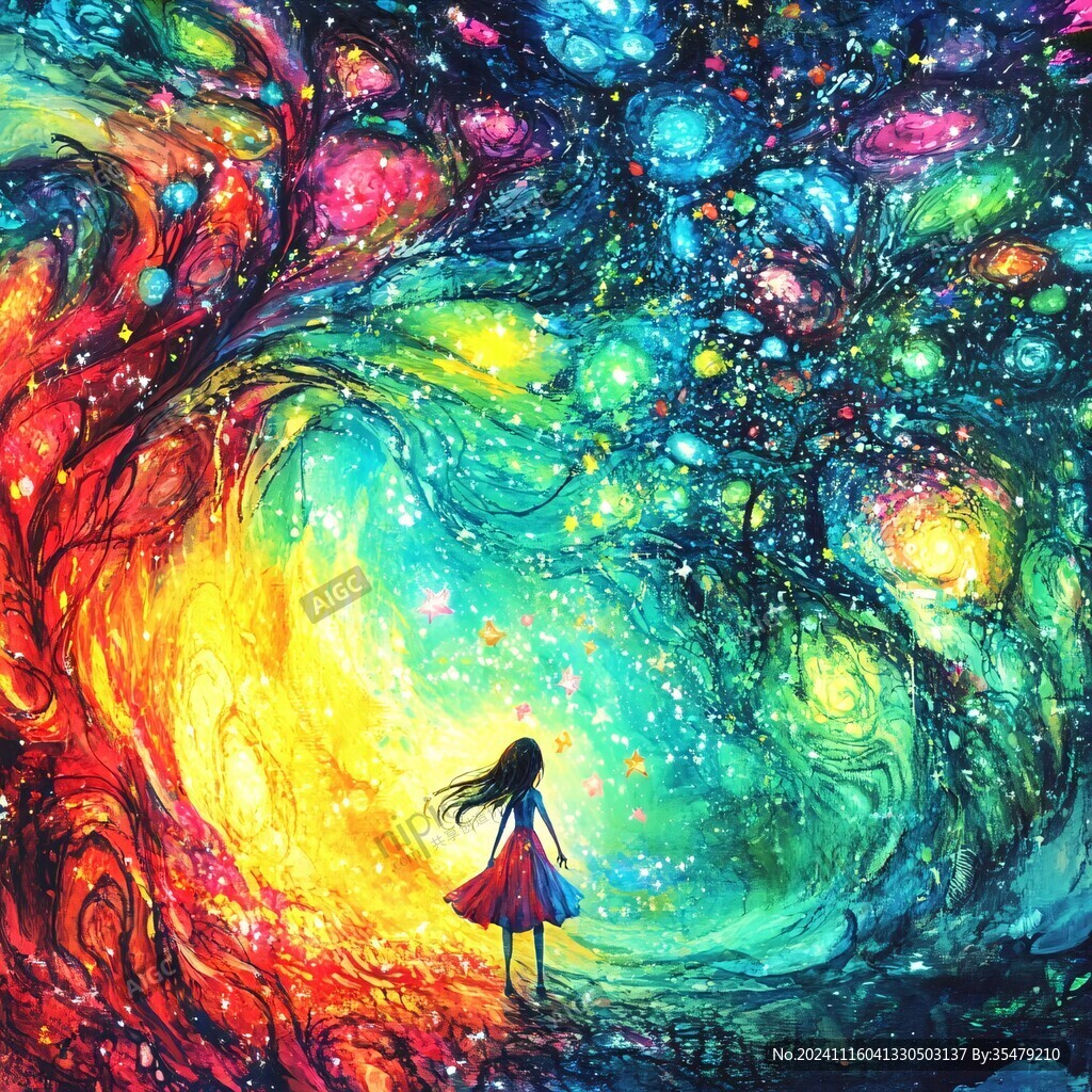 夢幻星空畫