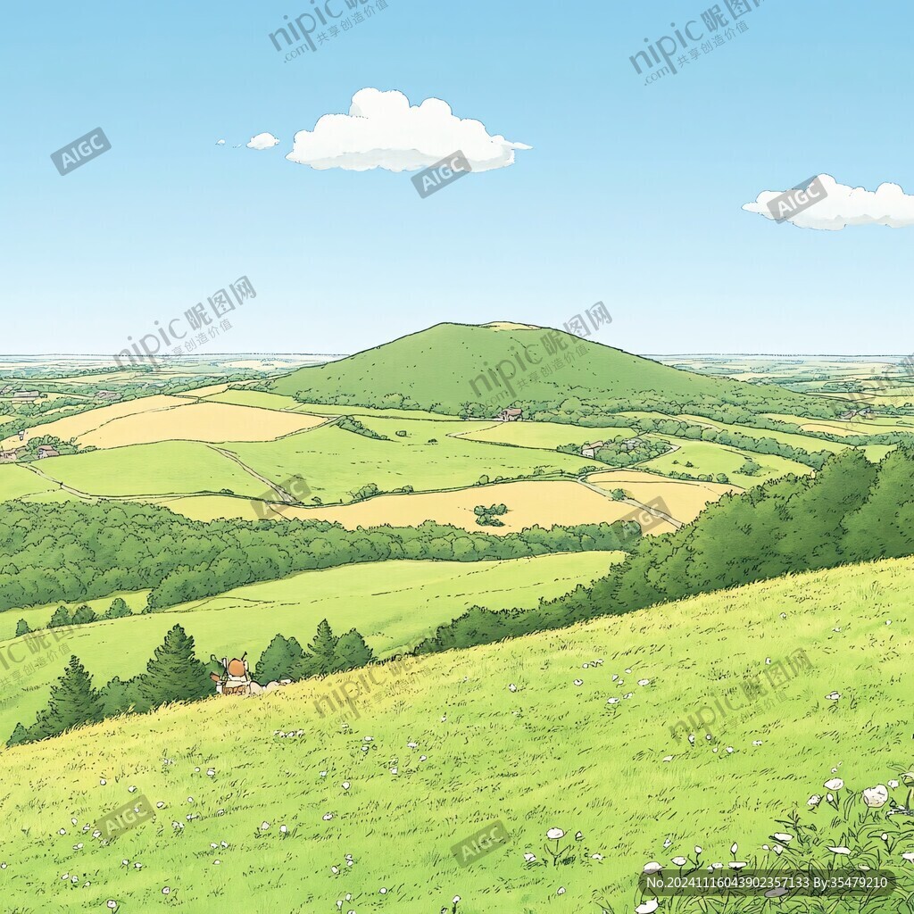 草原風(fēng)光插畫