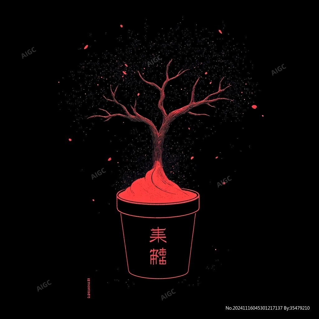 盆栽插畫