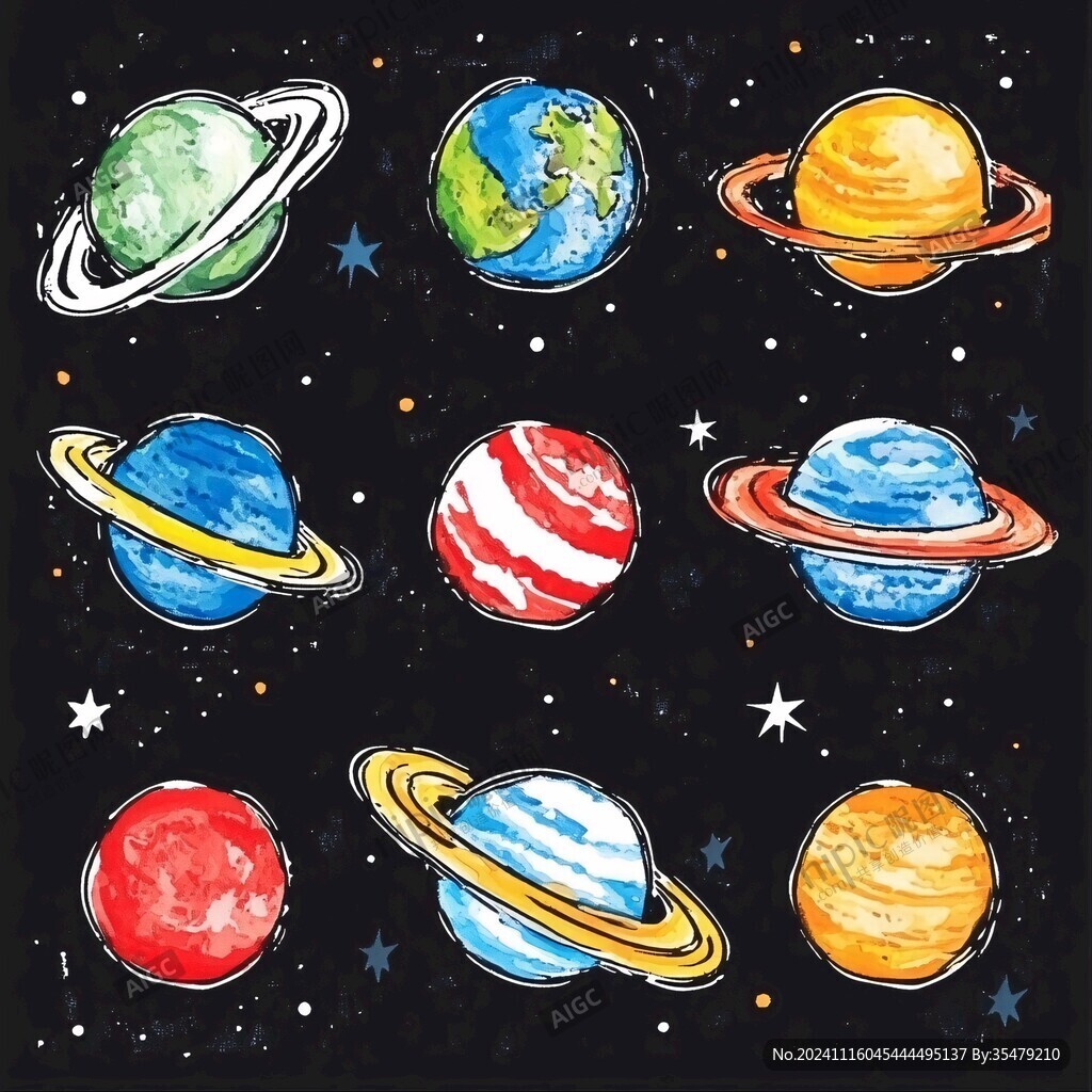 手繪太陽系