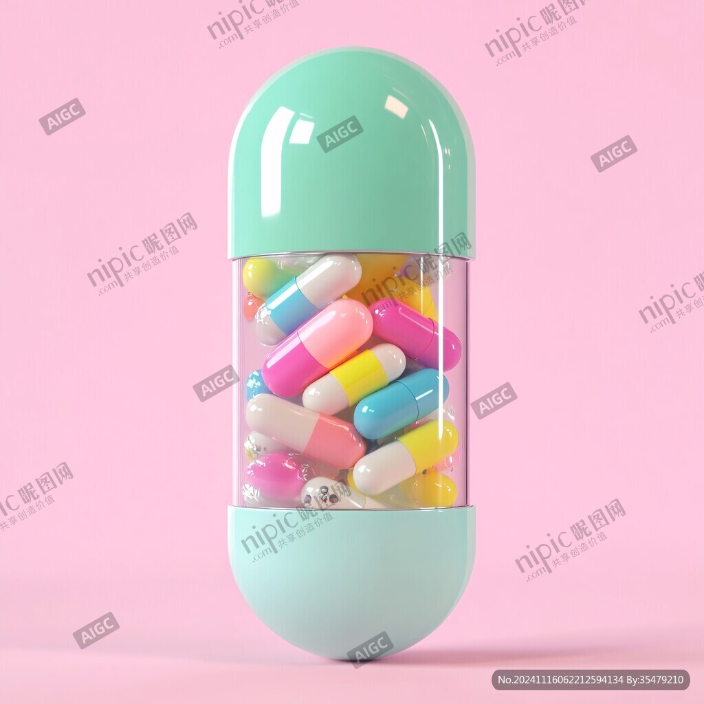 簡約的膠囊包裝瓶