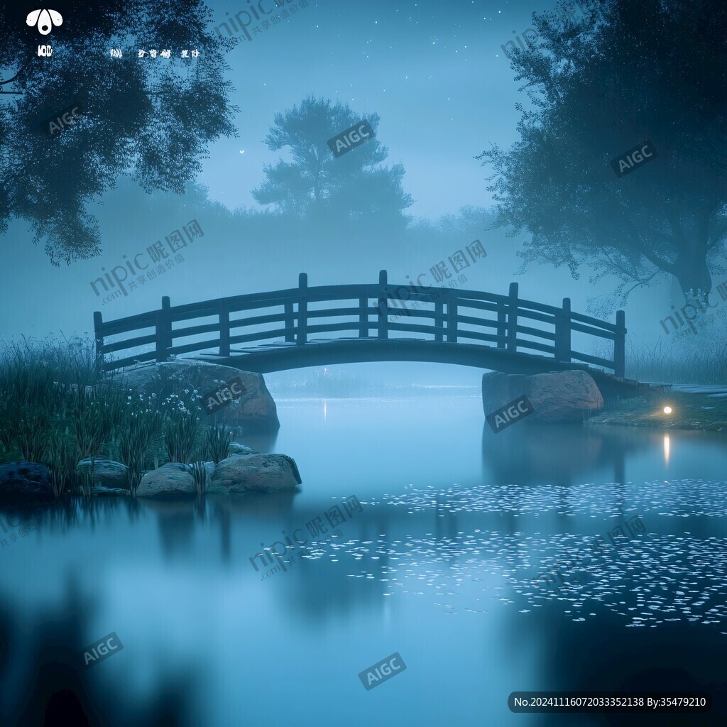 霧中小橋流水