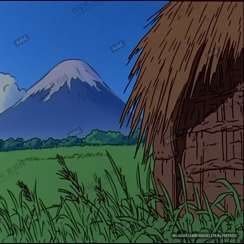 茅草屋插畫