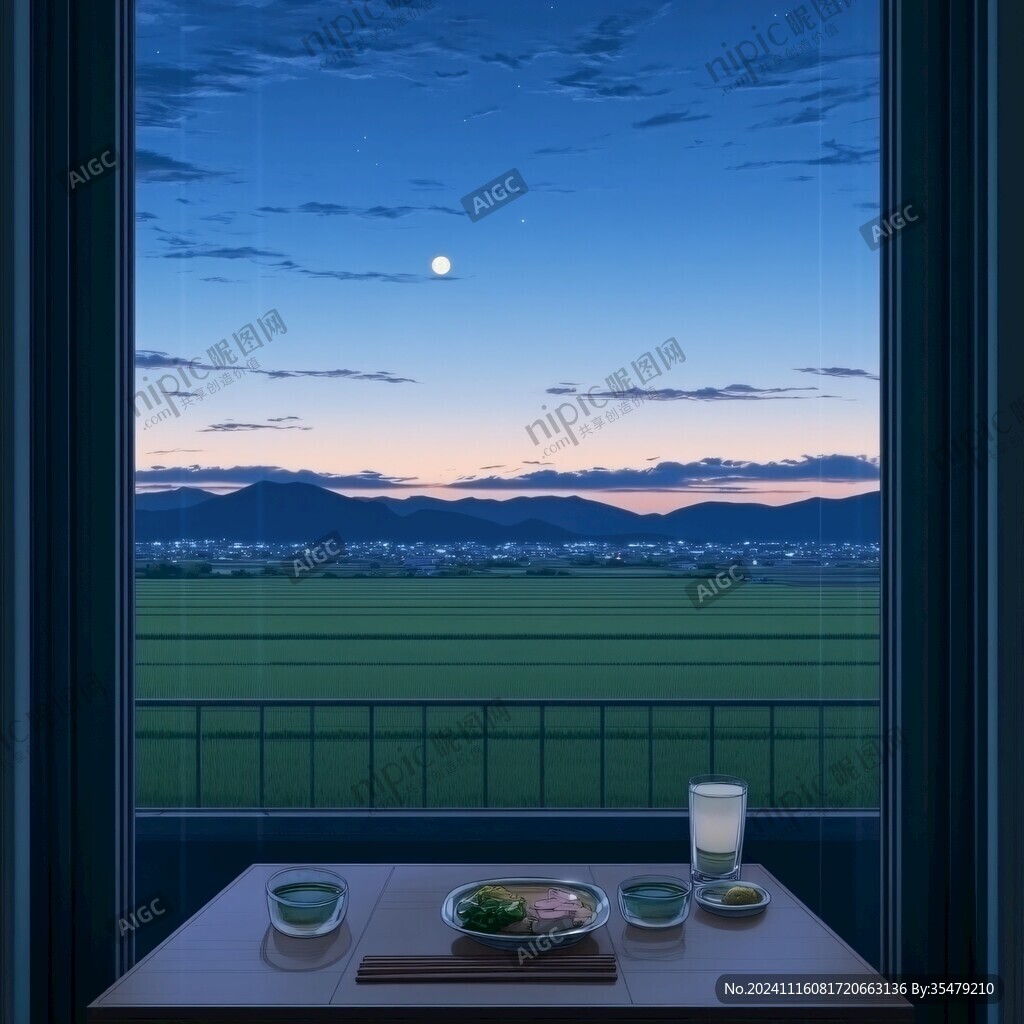 窗臺插畫