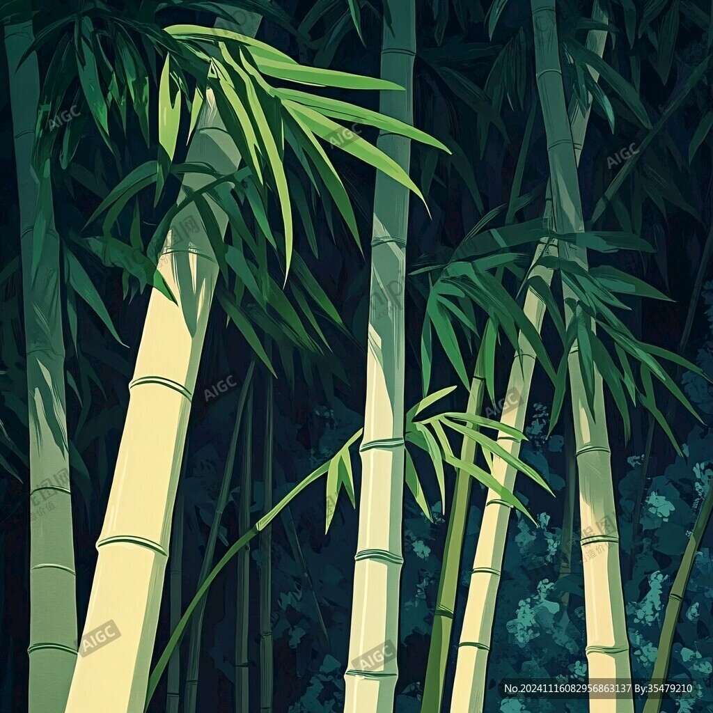 竹林背景插畫(huà)