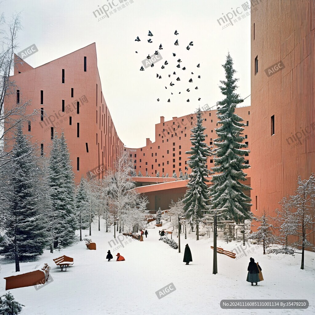 大學雪景
