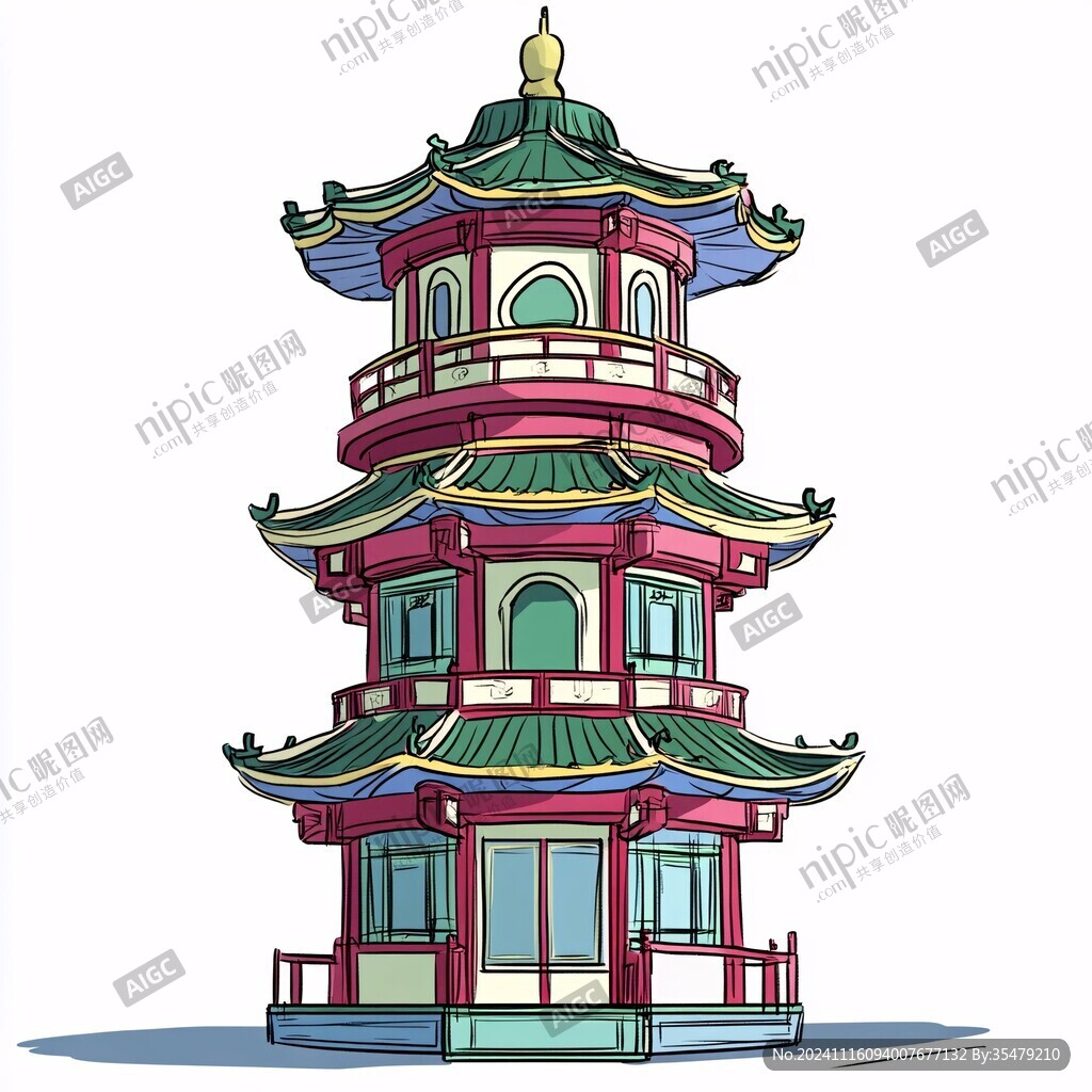 萬壽塔插畫