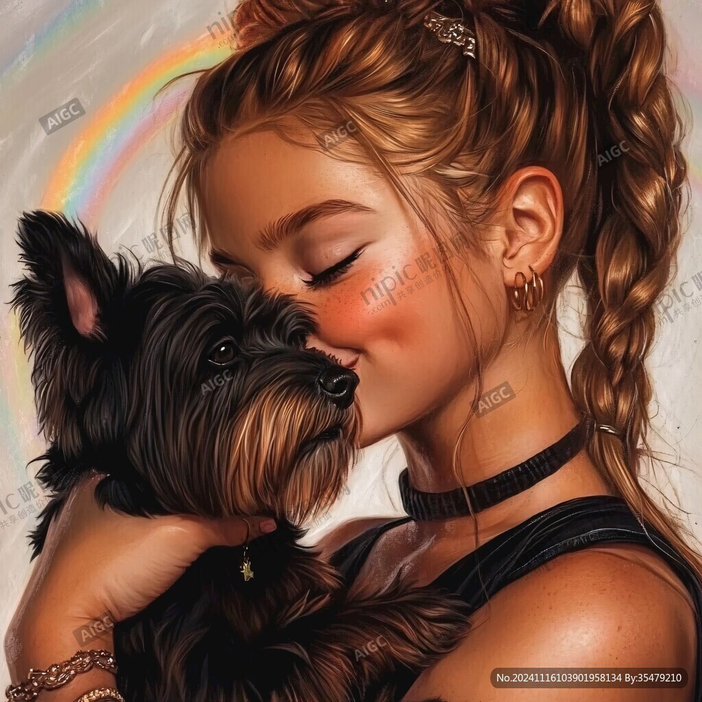 狗狗寫實插畫