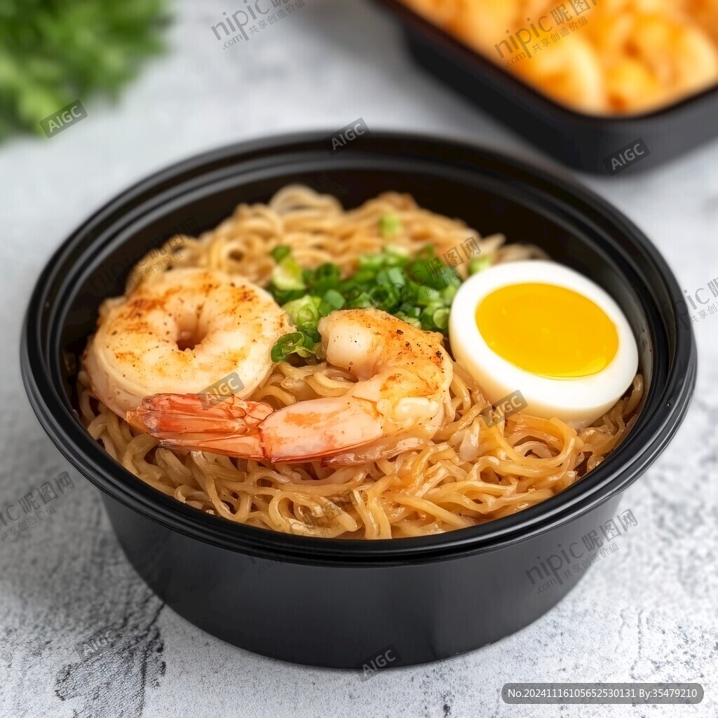 方便裝蝦仁拌面