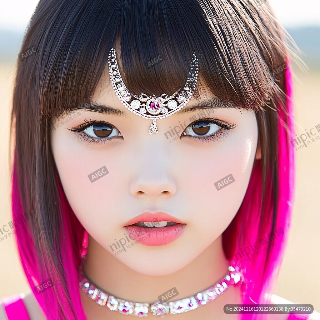 少數(shù)民族少女頭像