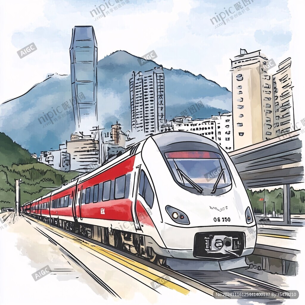 高鐵輕軌插畫