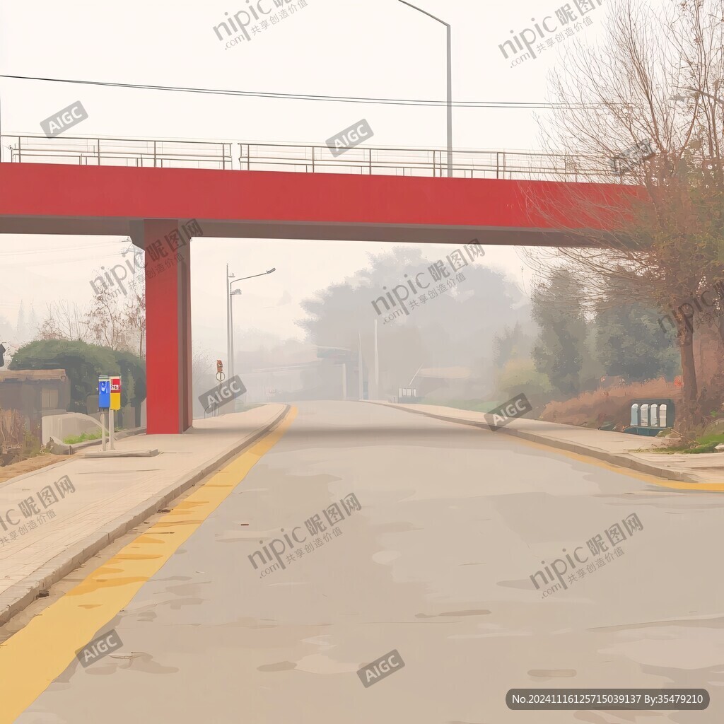 晨霧道路行
