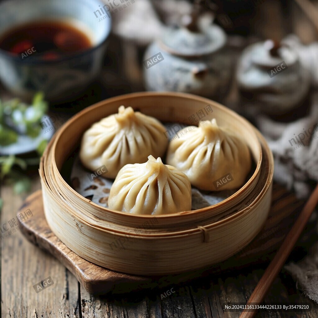 肉包子小籠包蒸籠湯包