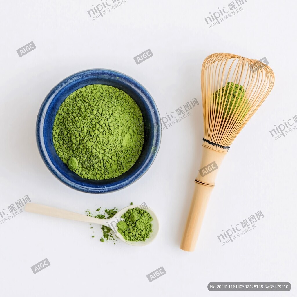 抹茶粉白底圖