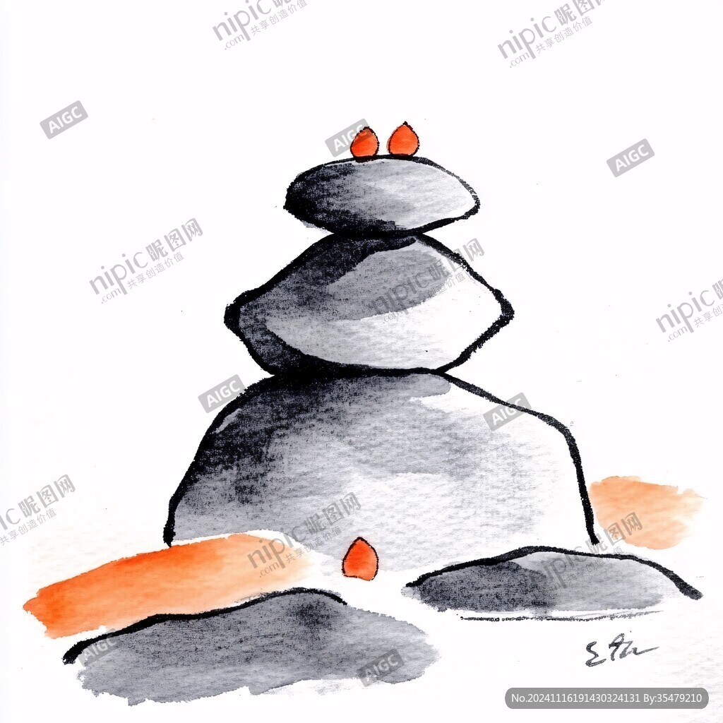石塔插畫
